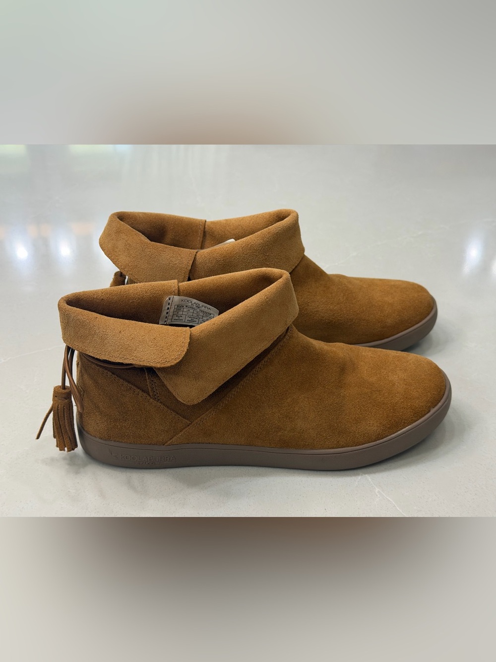 Koolaburra by UGG Skyller Tan Suede Tassel Ankle Booties Sz 9